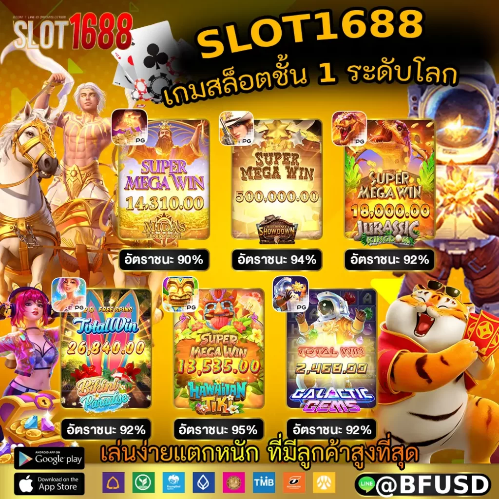 SLOT1688 เกมสล็อตชั้นแนวหน้าสุดยอด เล่นง่ายแตกหนัก ที่มีลูกค้าเล่นมากที่สุด